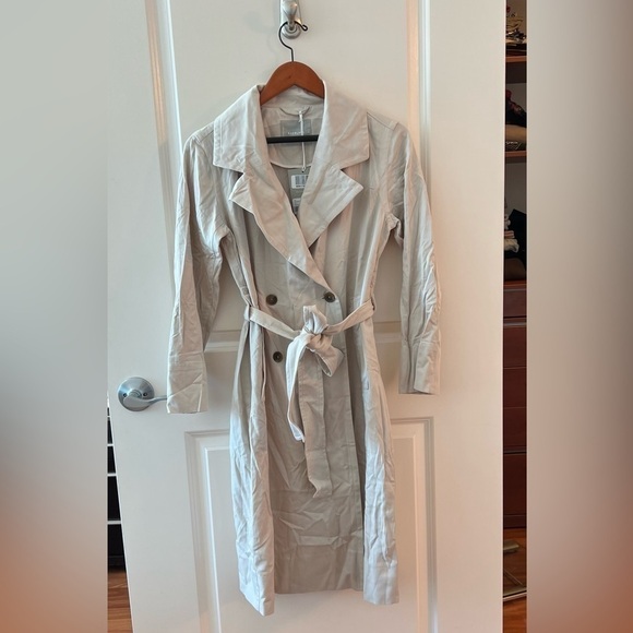 Everlane The Drape Trench Coat Jacket Sandstone Lightweight NWT - Picture 7 of 16